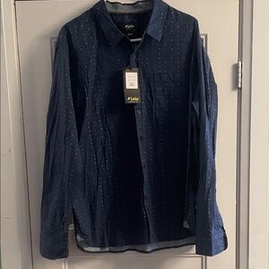 Lois Men's Navy Blue Button-Down Shirt